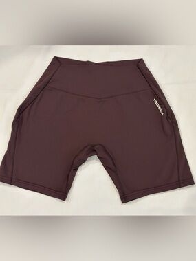 YoungLA High-Waist Athletic Bike Shorts - Dark Plum